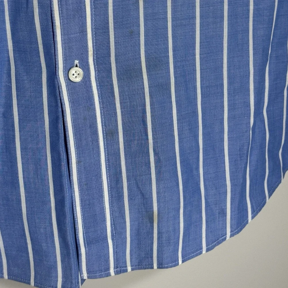Vintage Levi's Silver Label Striped Short Sleeve Button Shirt L Korea 80s 90s